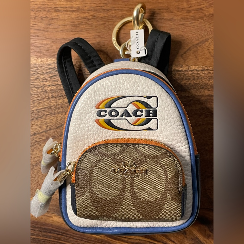Coach Multicolor Mini Backpack Keychain